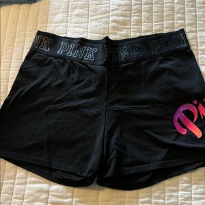 PINK Victoria's Secret Black and Pink Athletic Shorts
